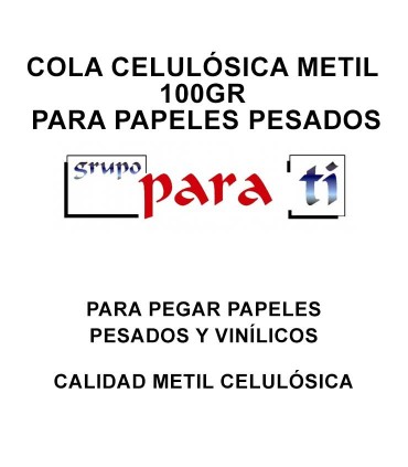 Cola celulósica Metil 100gr para papeles pesados