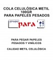 Cola celulósica Metil 100gr para papeles pesados